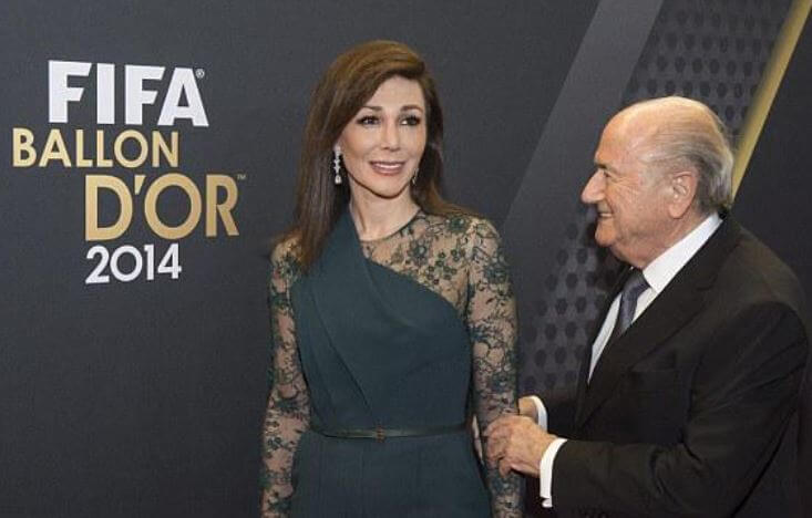 Linda Barras with Sepp Blatter.